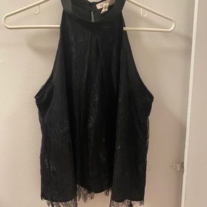 BCBG high neck lace top